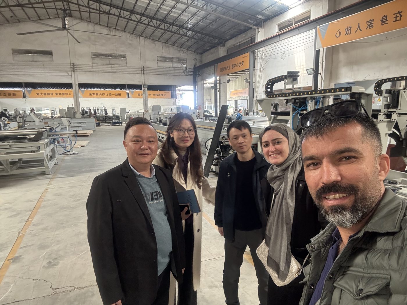 Factory visit group photo